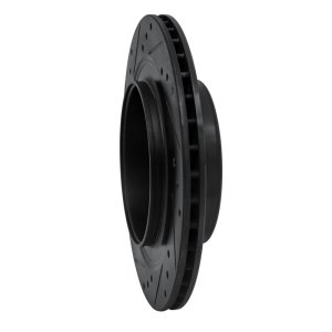 Saab 9-5 Brake Rotor (1) - Rear Right - R1 Concepts - Drilled & Slotted - Black - `02-`10